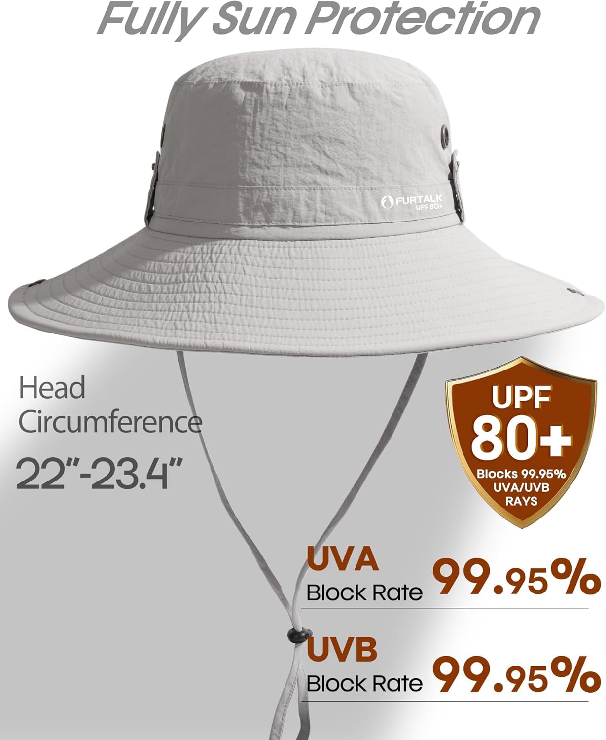 FURTALK Sun Hats for Men - UPF 80+ Foldable Wide Brim Fishing & Hiking Hat | Summer Outdoor Accessory