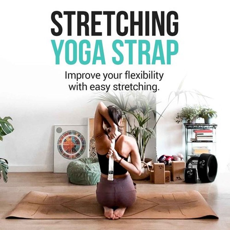 Extra Wide Yoga Wheel + Mini Wheel + Stretching Strap - Exercise guide included. Home Yoga kit for beginners. Improve posture, better mobility. Relieve Back Pain. Extra Large Jumbo Wheel. Baby Wheel