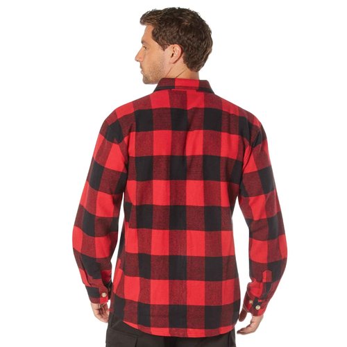 Extra Heavyweight Brawny Flannel Shirt (Small/Red & Black)