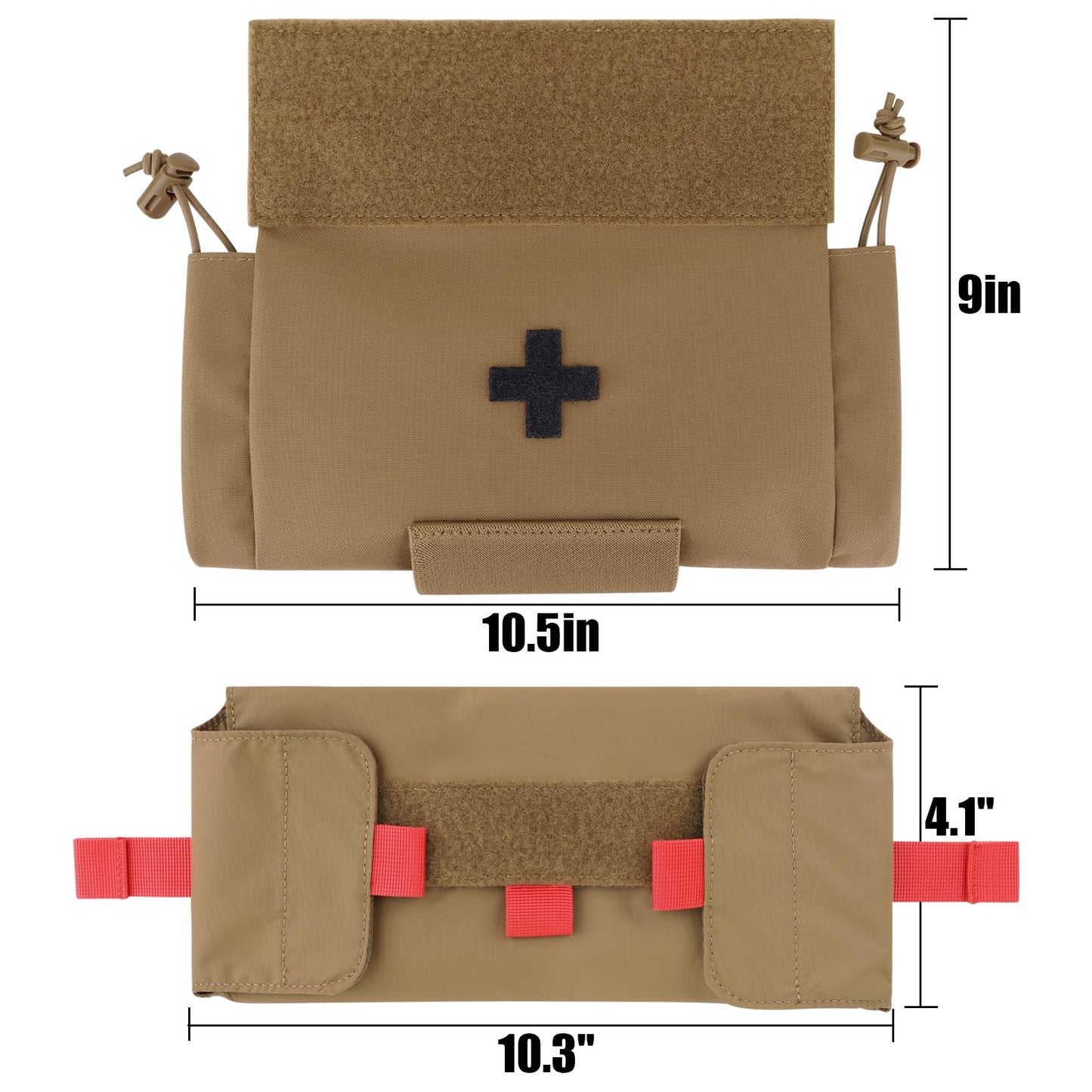 PETAC GEAR Tactical First Aid Drop Dump Pouch, Micro Medical Trauma Roll Up Drop Pouch EMT IFAK Sub Abdominal Carrying Bag with Hook-N-Loop (CB)