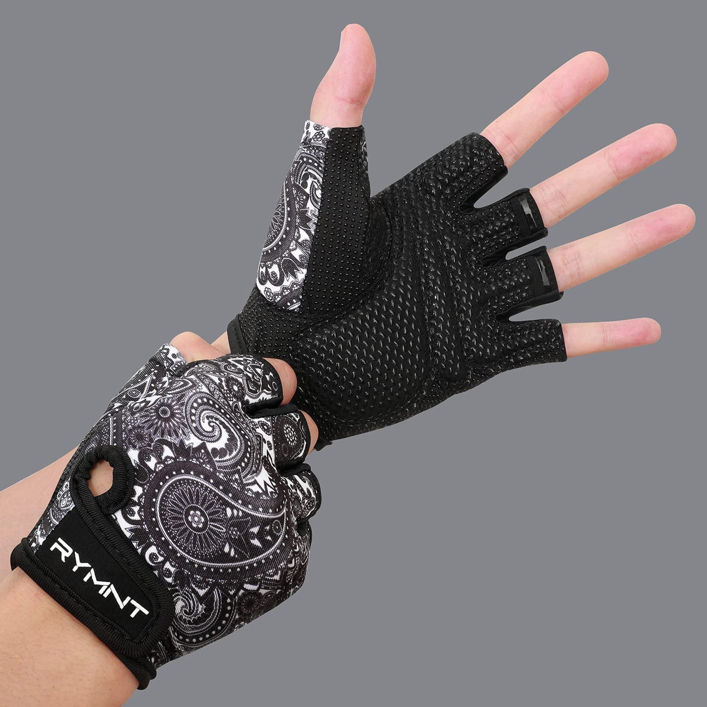 ZEROFIRE Workout Gloves for Women Men - Weight Lifting Gloves with Full Palm Protection & Extra Grip for Women Gym, Weightlifting, Weight Lift, Rowing, Exercise, Sport, Cycling.Paisley-Large