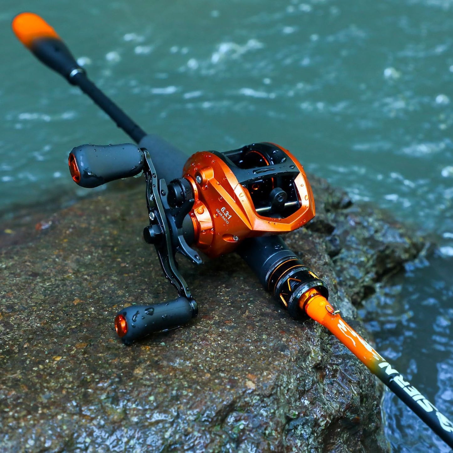 Sougayilang Baitcaster Combo - IM6 Graphite 2-Piece Fishing Rod with 6.3:1 Gear Ratio | Perfect for Bass, Walleye, Catfish