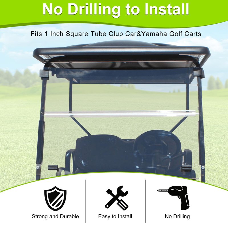 Golf Cart Windshield Clips Sash Fit 1"x1" Tube for Club Car DS Club Car Precedent Tempo Onward Yamaha Golf Carts Front Windshield Sash Retaining Clips with Secure Hold 1014441-01 1021630-01