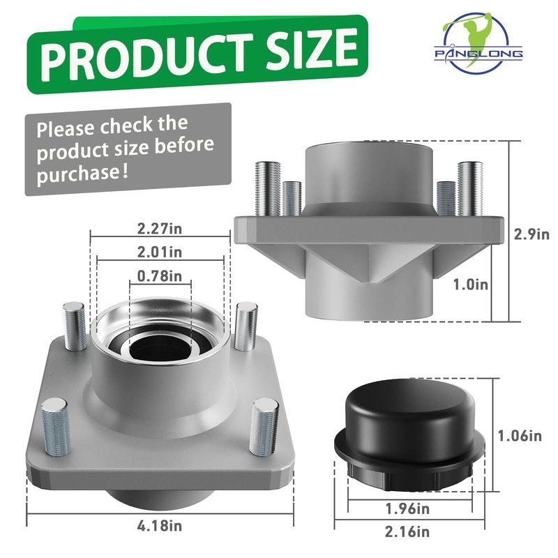 Panglong Golf Cart Front Wheel Hub Assembly with Bearings, Suitable for Club Car 2003.5-Up DS & Precedent and 2018-Up Tempo Gas or Electric Models, OEM #102357701