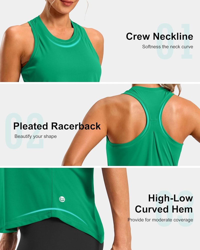 Women's Racerback Workout Tank Top - Loose Fit Athletic Yoga Shirt for Running & Gym | Comfortable Sleeveless Design