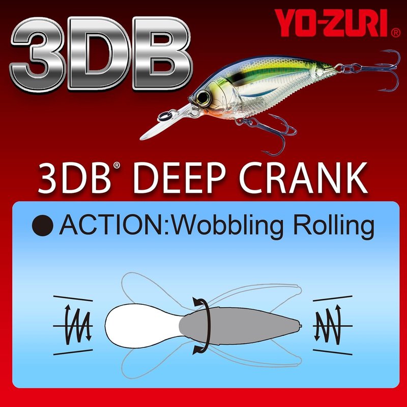 Yo-Zuri 3DB Deep Crank Floating Diver Lure - Pearl Chartreuse Lime | 2.75-Inch Fishing Bait