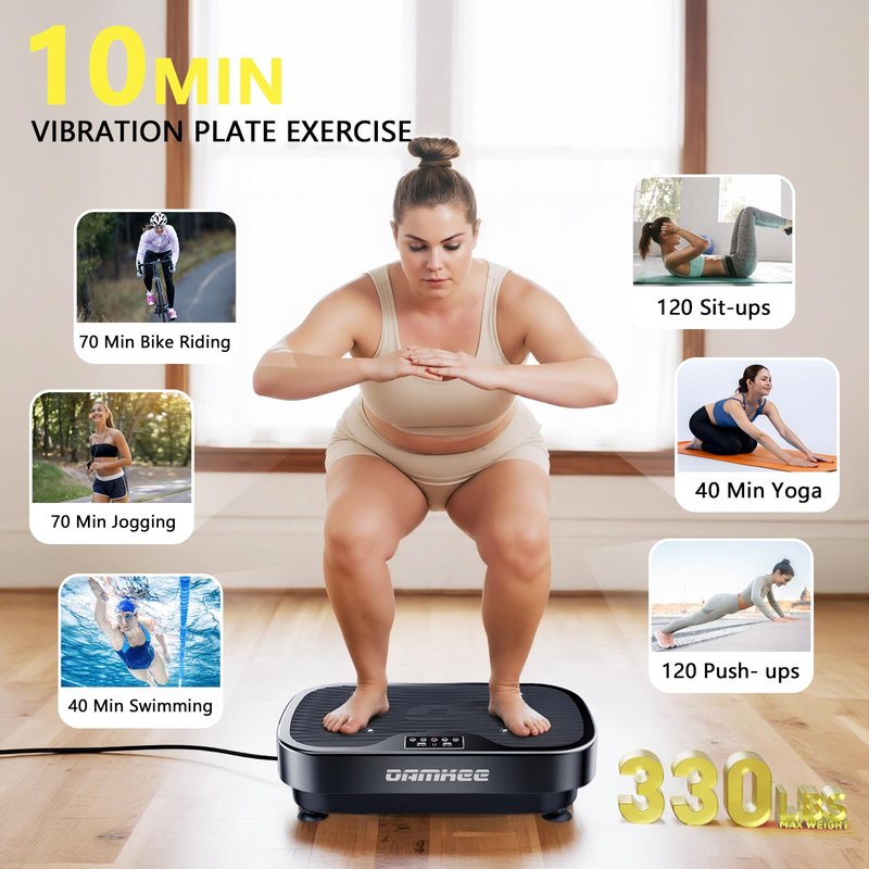 Vibrating Board Exercise Machine, 9 Modes Vibration Platform for Lymphatic Drainage, 3D Upgraded Vibrating Board for Weight Loss, Home Body Fitness Equipment (Purple) (White)