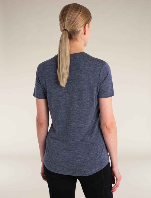 Icebreaker Women’s 125 Cool-Lite Merino Blend Sphere III Short Sleeve T-Shirt - Midnight Navy Heather - X-Small