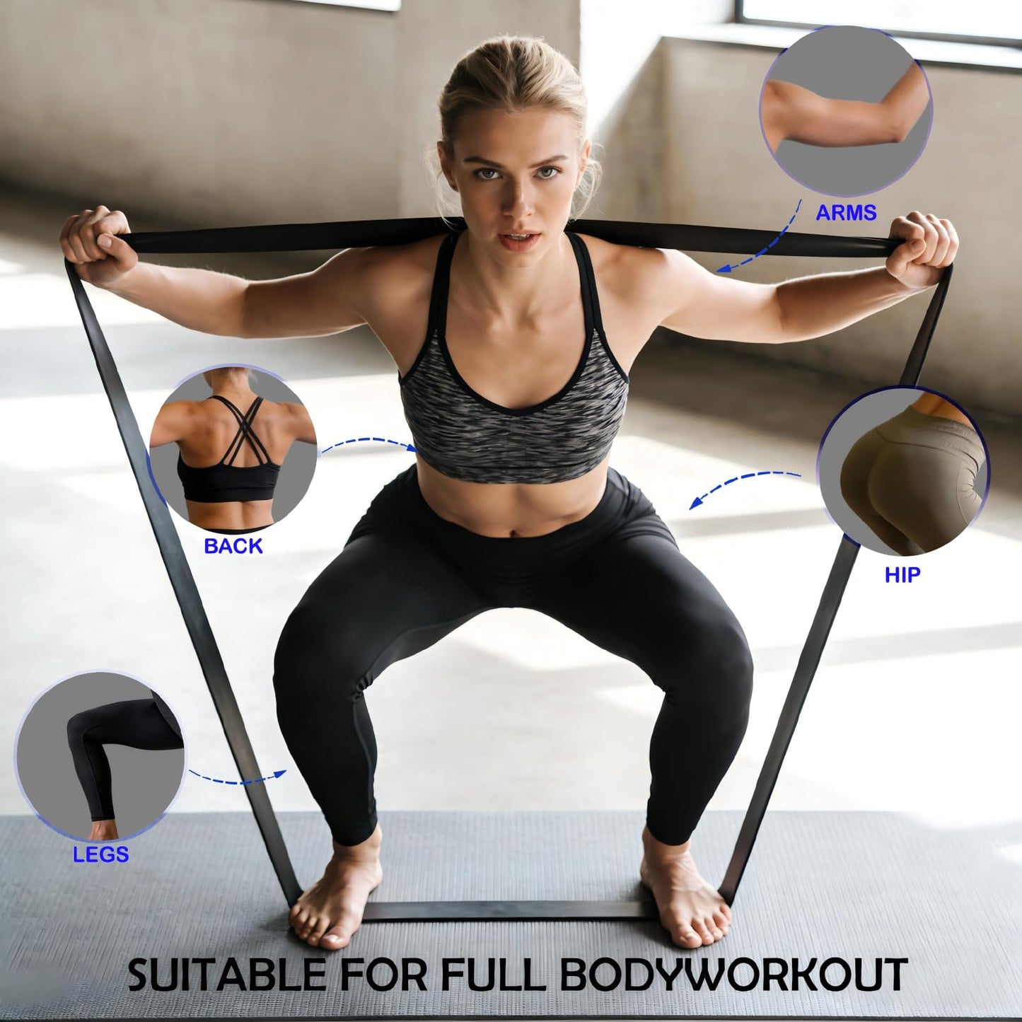 Aguhus Resistance Bands, Resistance Bands with Handles, Pull Up Assistance Bands Set for Men & Women, Stretch Bands for Exercise, Fitness, Physical Therapy, Stretch Workout Bands at Home, Gym