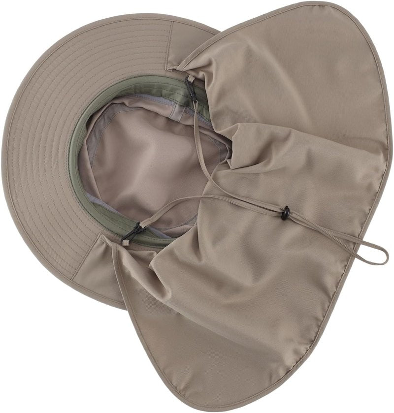 Men's UPF 50 Sun Hat with Neck Flap | Quick-Dry UV Protection Fishing Cap for Women - Wide Brim Beach & Garden