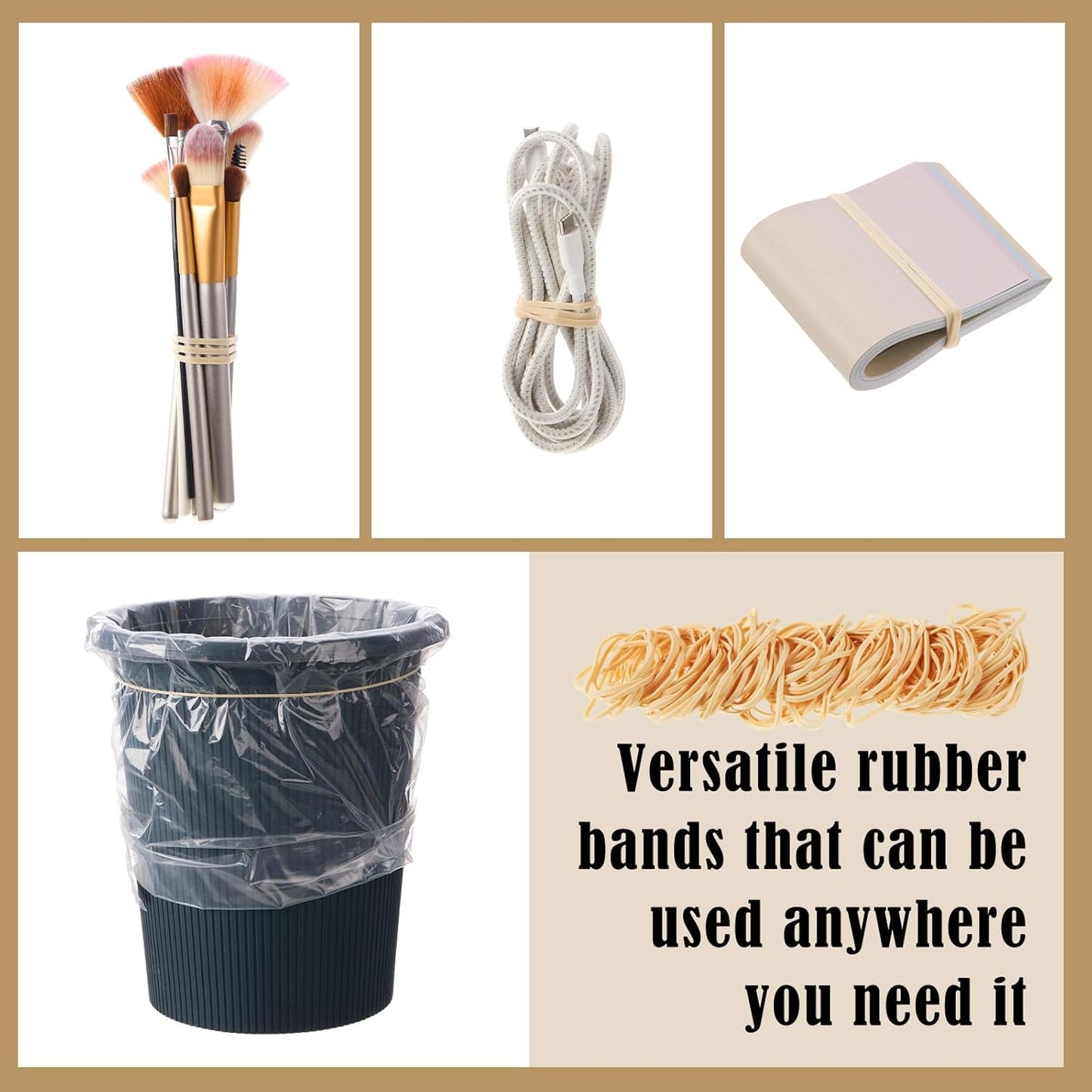 Beige Rubber Bands - 5 lb Bulk | Strong, Soft Elastic for Office Supplies & Organizing