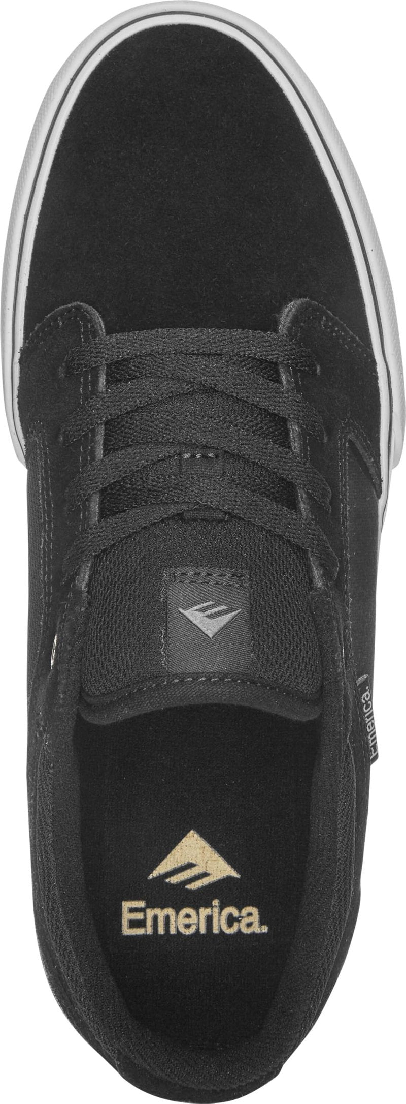 Emerica Cadence – Vulcanized Grip, Streamlined, Clean Single-Piece Vamp, Cushioned Fit, Outstanding Boardfeel, Everyday Sneakers Black/White/Gold