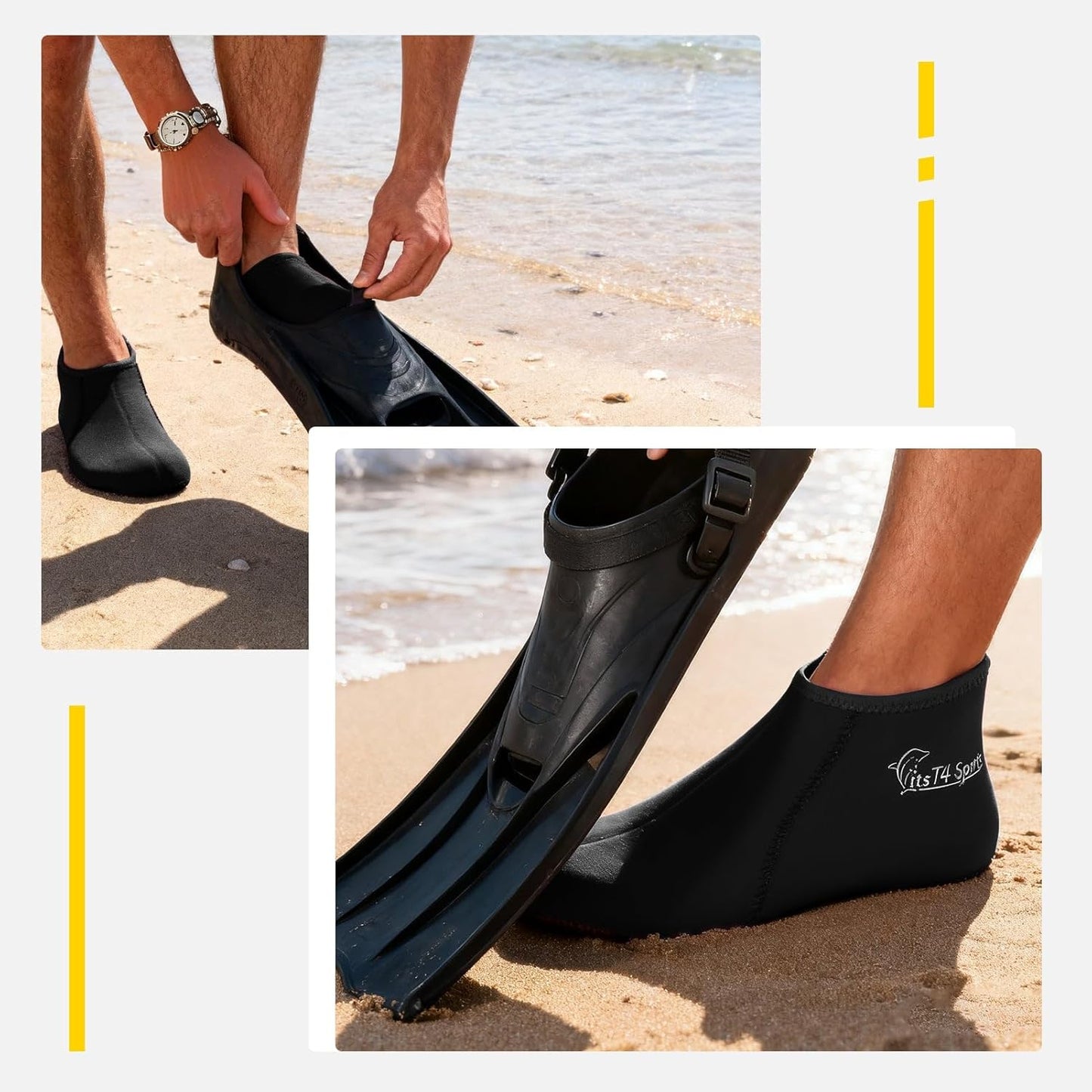 Neoprene Water Socks for Snorkeling & Diving - 3mm Anti-Slip Swim Booties for Men & Women