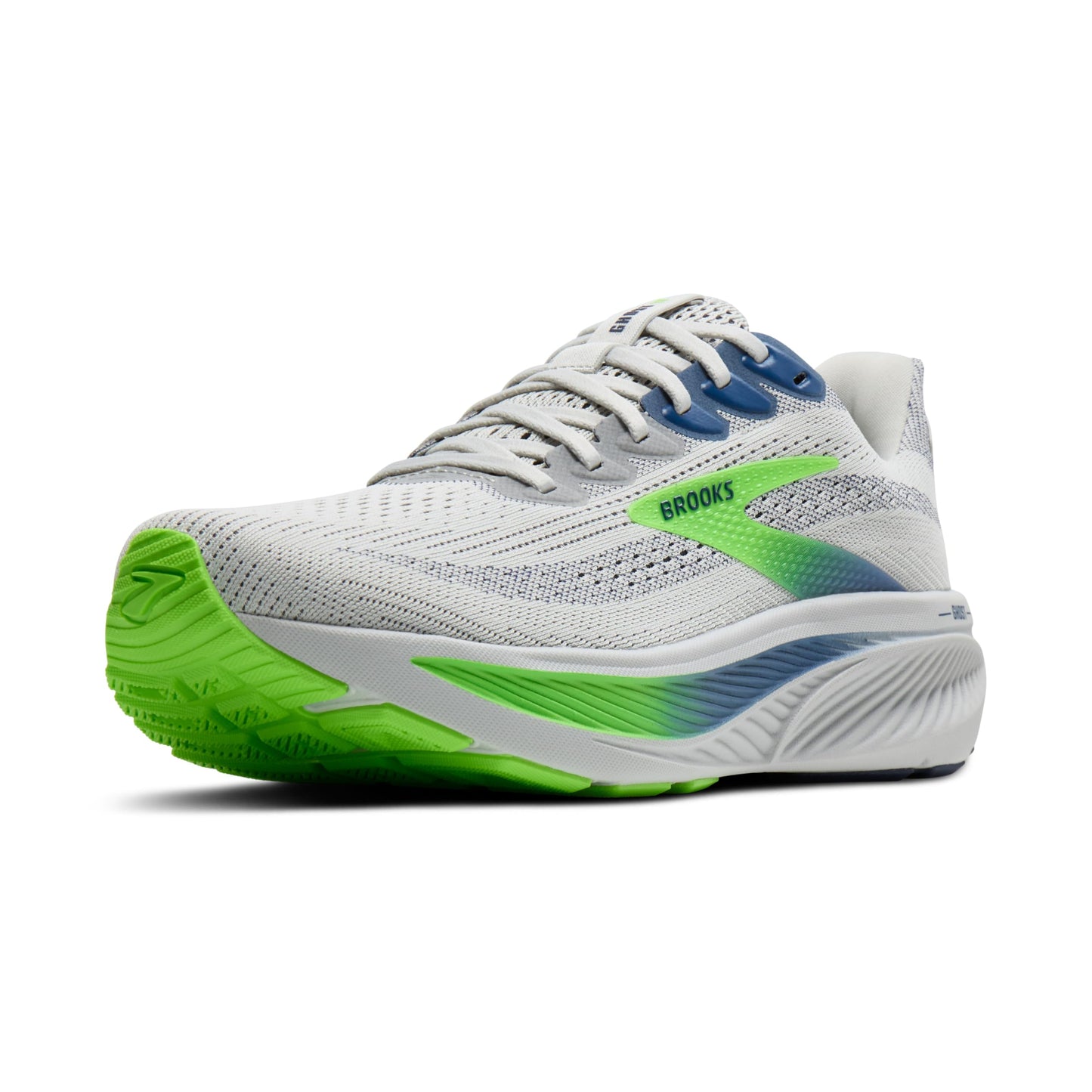 Brooks Men's Ghost 17Sneaker, Oyster Beacon Blue Gecko, 11 US