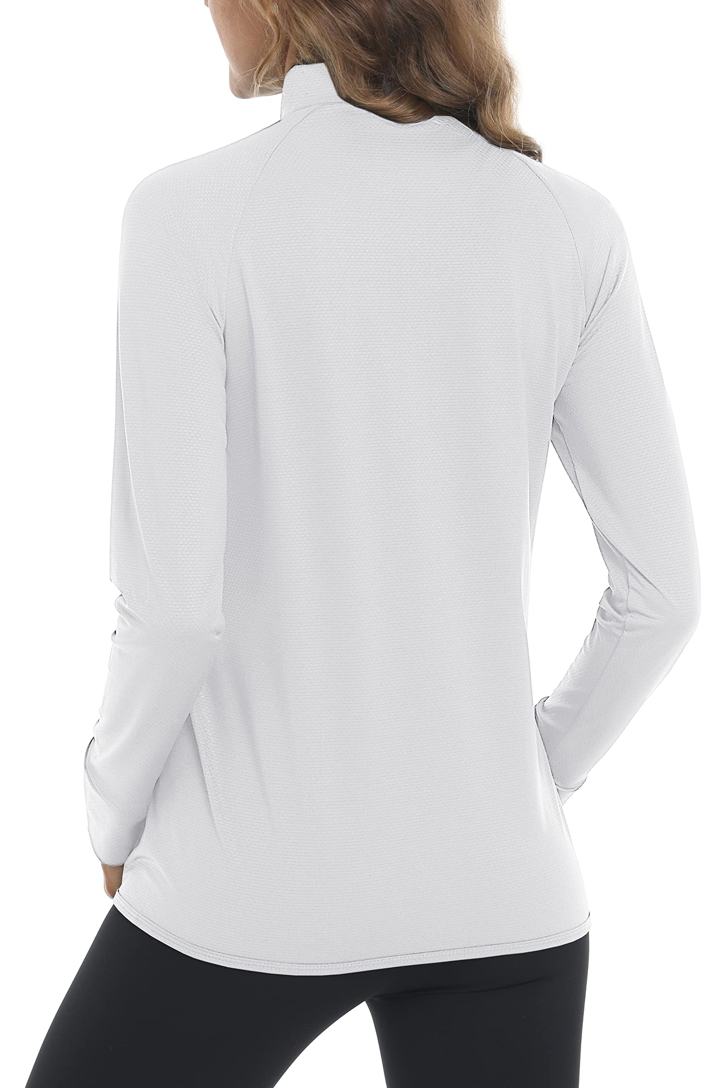 MAGCOMSEN Women's Lightweight Jacket Full Zip Long Sleeve Shirt Jacket Workout Jackets for Women Running Athletic Jackets White M