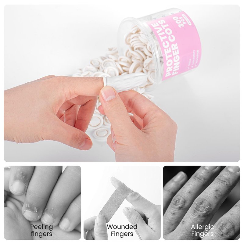 Professional Rubber Finger Cots - Textured Grip & Latex-Free Finger Tip Protectors for Counting Money, Handling Paper, Reusable Protective Guards 2.67" x 0.98", Labor Protection Finger Guards (300PCS)