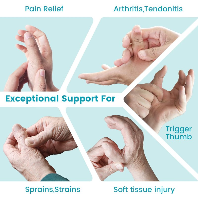 DrFinger Thumb Spica Splint Brace fit Left & Right Hand, Trigger Thumb and Wrist Support, Thumb Immobiliser for De Quervains Tenosynovitis Tendonitis, Broken Thumb Stabilizer, for Women & Men- S/M