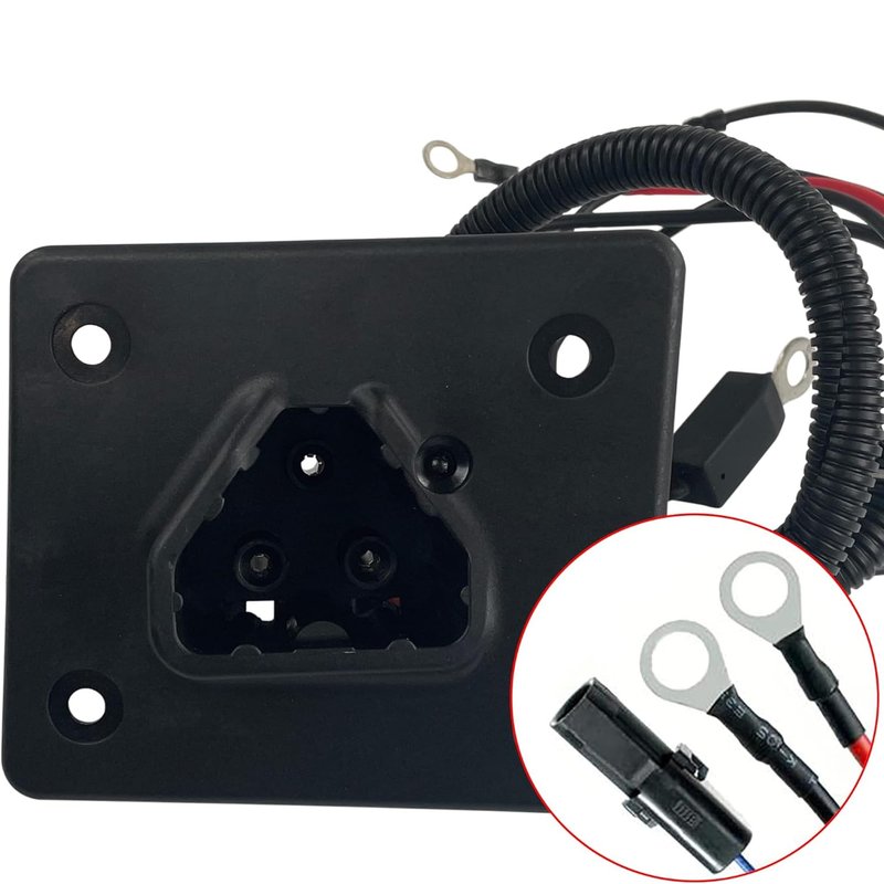 Huskey EZGO Charger Receptacle Delta-Q 48V Golf Cart Charging Port for 2008-Up EZGO RXV and 2014-Up EZGO TXT Electric Golf Carts, Replaces OEM Part #602529, 613304,After-Market Reference #8054