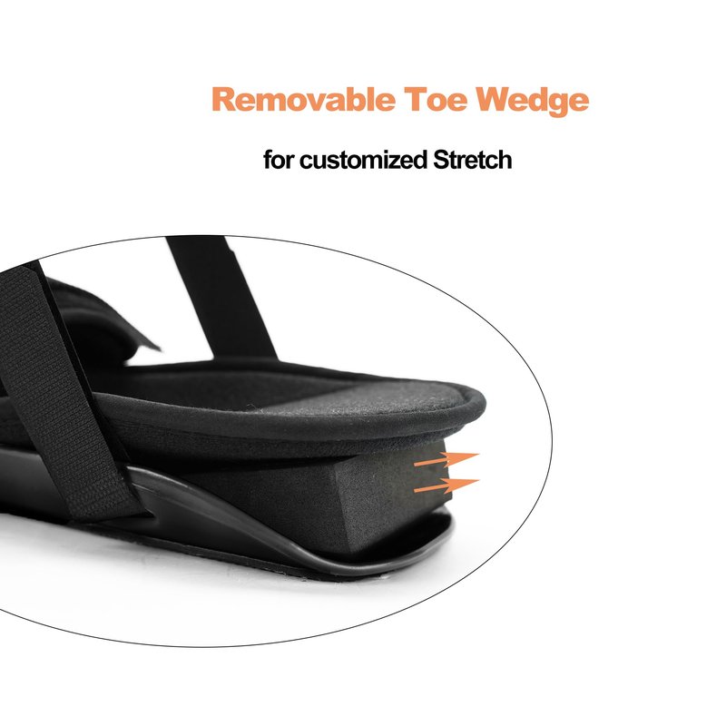 honarry Plantar Fasciitis Night Splint, Adjustable Foot Brace for Pain Relief, Achilles Tendonitis Night Splint(Black Shell and Black lining L)
