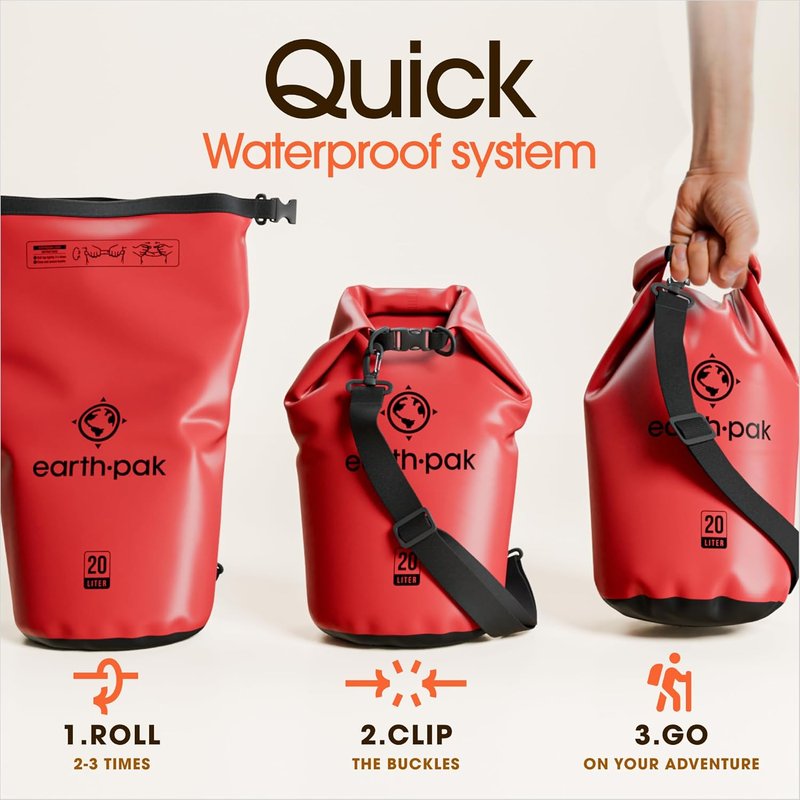 Waterproof Dry Bag - Roll Top Backpack Sack for Kayaking | Includes Waterproof Phone Case
