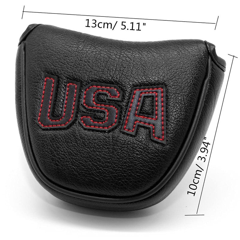Premium PU Leather Mallet Putter Cover, Putter Head Cover, Mallet Putter Headcover Magnetic fits Odyssey Two Ball, Stroke Lab, Red O Works - Golf Club Head Covers Protect Golf Clubs