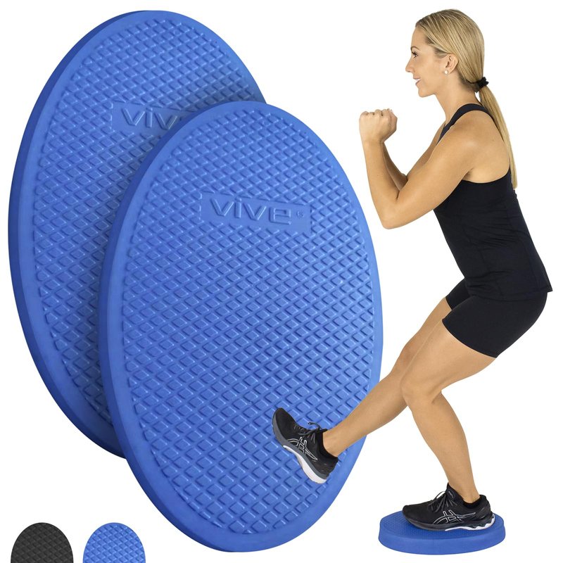 Vive Balance Pad (2 Pack) - Physical Therapy Foam Stability Trainer - Non-Slip Wobble Cushion for Exercise, Rehabilitation, Workouts, Yoga, Core Strength, Pilates - Device for Women, Men & Kids