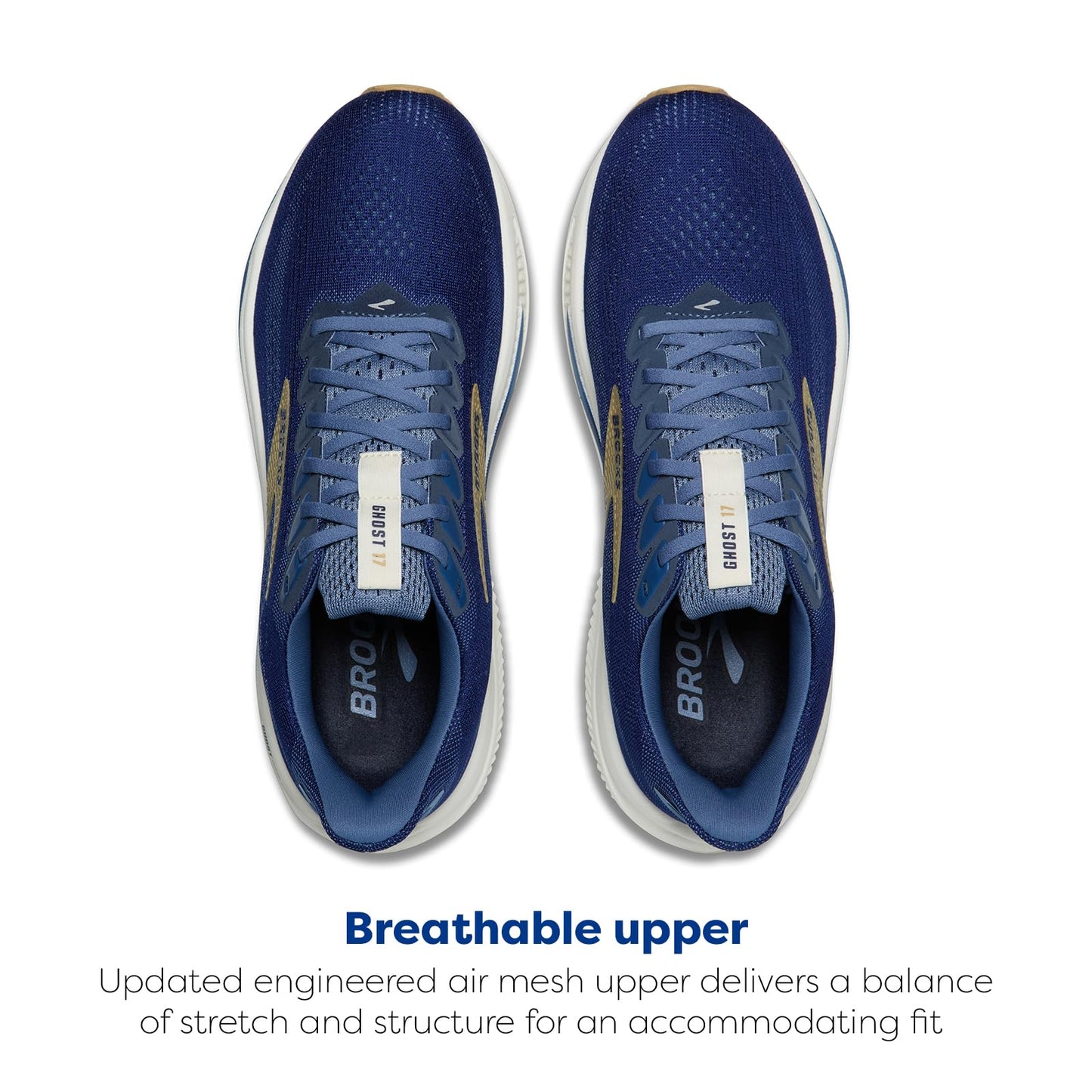 Brooks Men’s Ghost 17 Neutral Running Shoe - Beacon Blue/Moonlight/Starfish - 12.5 Medium