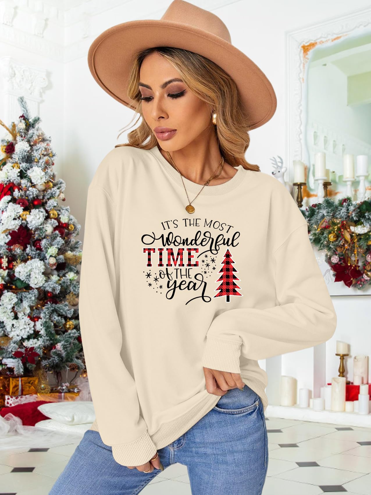 PECHAR Freezing Season Sweatshirt for Women Skeleton Christmas Graphic Shirts Long Sleeve Holiday Xmas Pullover Tops