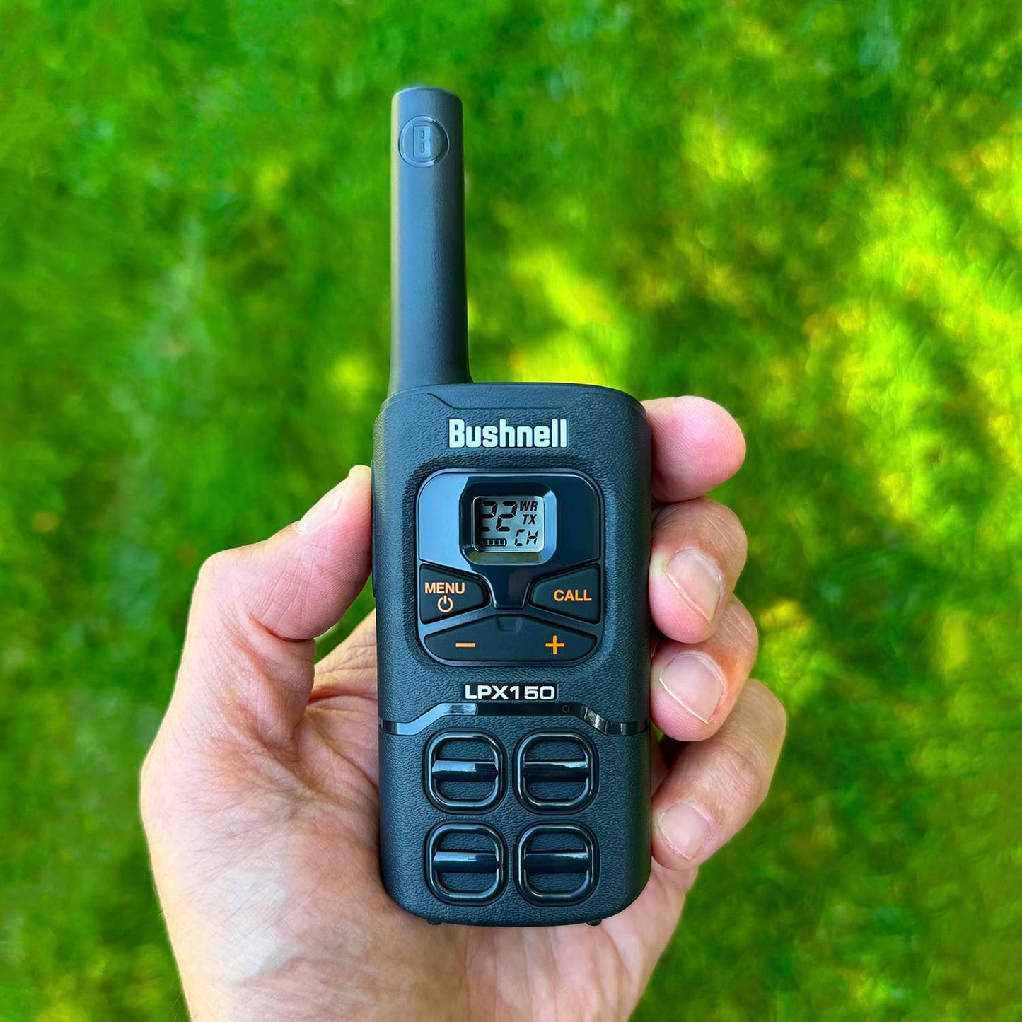 Bushnell LPX150 Walkie Talkie Radio - Reliable Quality, Rugged Design, 0.5W Power for 20 Miles of Range, Two Way Radios Equipped for Wherever Life Takes You (2 Pack)