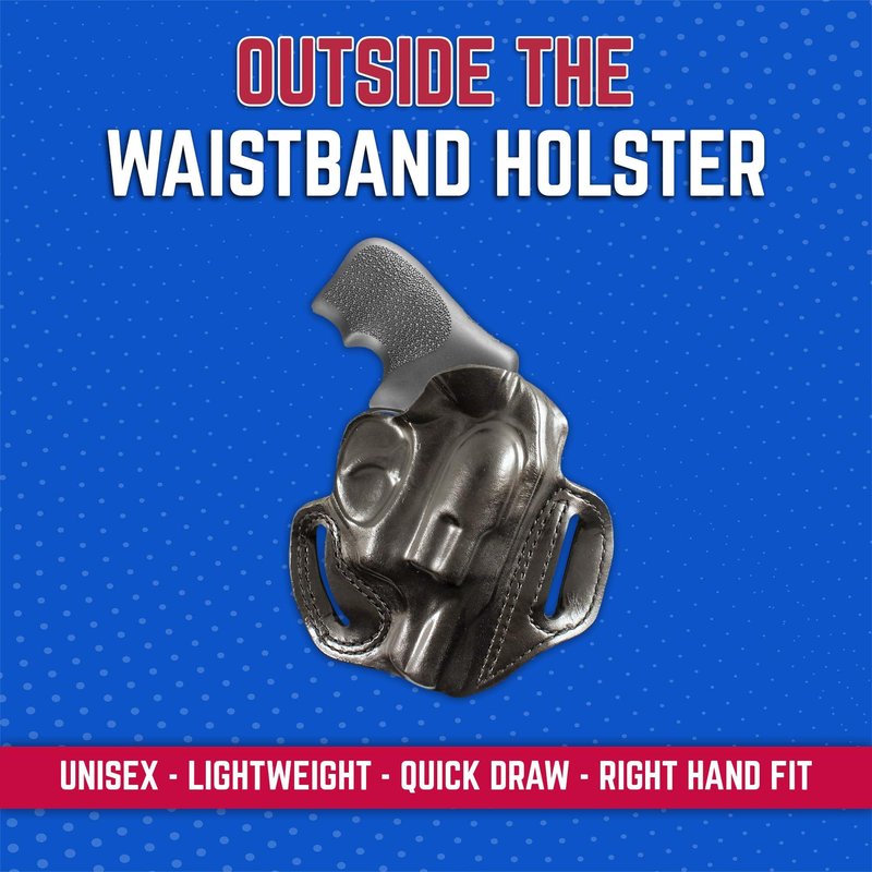 DeSantis Speed Scabbard - Leather OWB Holster for Revolver, Belt Slide Gun Holster, Precise Molding, No Thumb Break, Compatible with the Ruger LCR 1 7/8" and LCRX - Right Hand Draw, Black