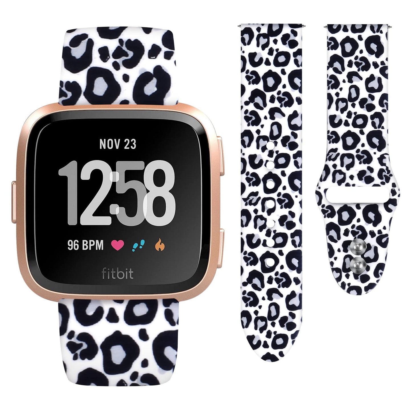 Watbro Band Compatible with Tie-dyed Leopard Print Fitbit Versa/Fitbit Versa 2/Fitbit Versa Lite,Leopard Tie-dyed Print Silicone Sport Band