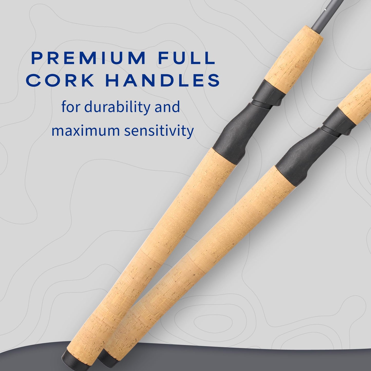 Shakespeare Excursion Spinning Reel and 6'6" 2-Piece Fishing Rod Combo, Carbon Composite Rod Blank Construction, Premium Cork Handles