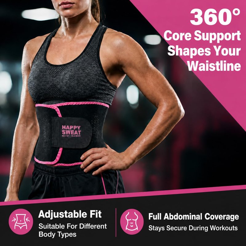 YITIANTL Waist Trainer for Women and Men Belly Fat, Neoprene Sauna Sweat Band, Stomach Wrap Waist Trimmer for Workout, Lower Back Support-Small Pink