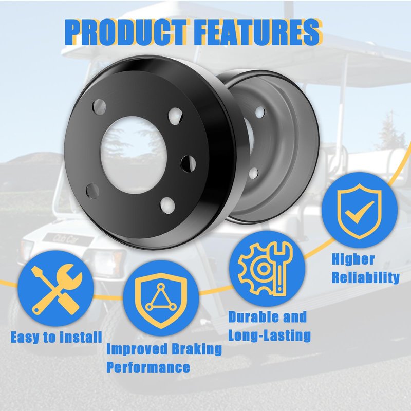 CartClan Golf Cart Brake Drums/Hub & Brake Shoes Spring Kit Suitable for Golf Cart Club Car DS 1981-1994, Replacement Part OEM#: 1011137, 101816301, 101146302
