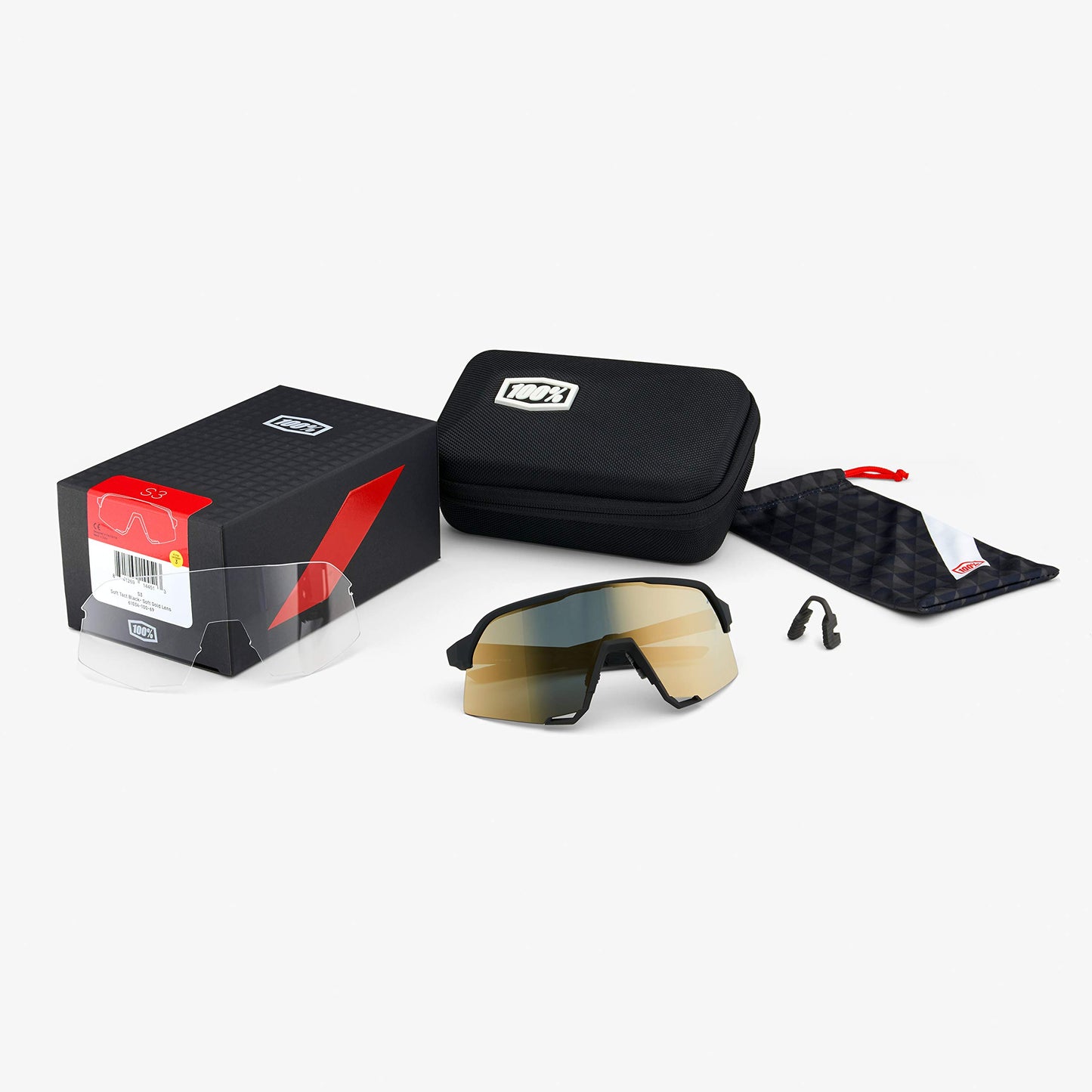 100% S3 Sport Performance Cycling Sunglasses (MATTE COOL GREY - Smoke Lens)