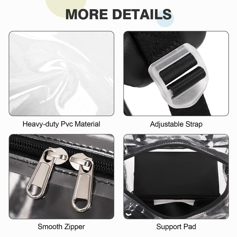 2PCS Clear Backpack for Women Men Girls Boys, Heavy Duty Clear Backpack with Clear Tote Bag for Stadium Events, See Through Backpack, Large Transparent Backpack Clear Bookbag for Concert Work Travel