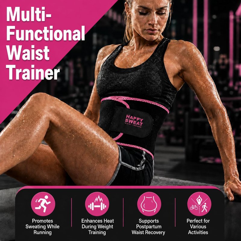 YITIANTL Waist Trainer for Women and Men Belly Fat, Neoprene Sauna Sweat Band, Stomach Wrap Waist Trimmer for Workout, Lower Back Support-Small Pink