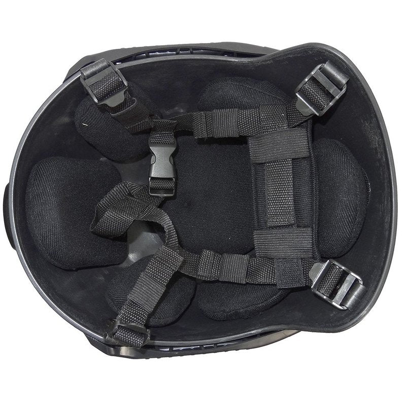 OneTigris Tactical Helmet MICH 2001 - Helmet with Adjustable Chin Strap, Night Vision Mount and Side Rails (Black)