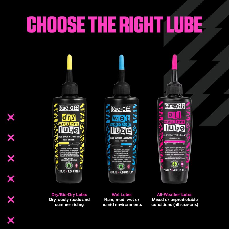 Muc-Off Bio Dry Bike Chain Lube 50ml Wax-Based Formula for Smooth Gear Shifts | Creates Protective Layer and Reduces Friction | Pipette System for Easy Application