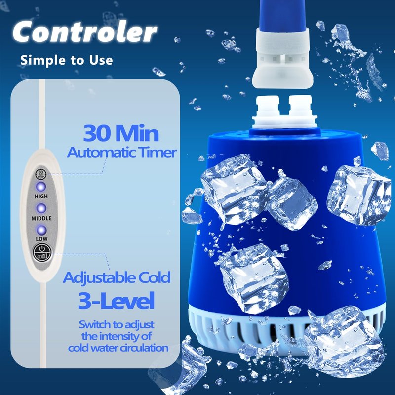 Inmoredo Cold Therapy Machine, Programable Ice Therapy Machine, for Knee Replacement, Post-Surgery Recovery, ACL, Pain Relief, for Sports Injuries, Sprains, Reduce Swelling, Knee Pad