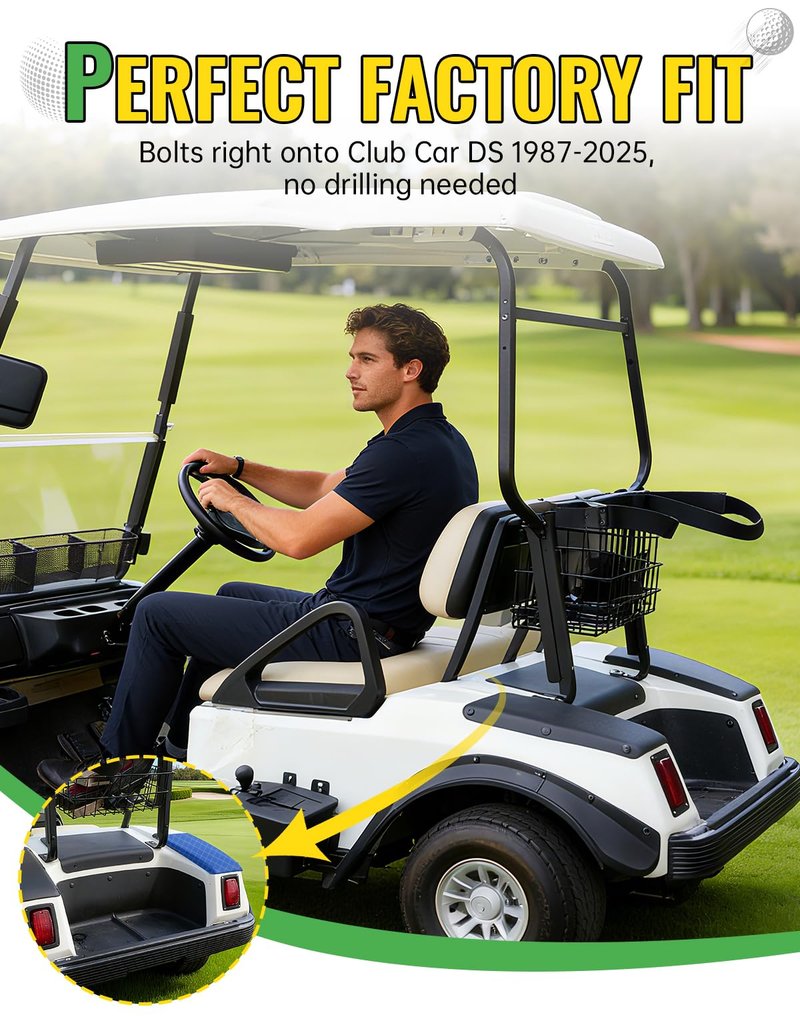 Heavy Duty Plastic Scuff Guard Pad Rear Seat Step Cover Compatible with Club Car DS Golf Cart 1981+ Accessories, Protection Panel, OEM #101706702 2pcs (Driver & Passenger Side)