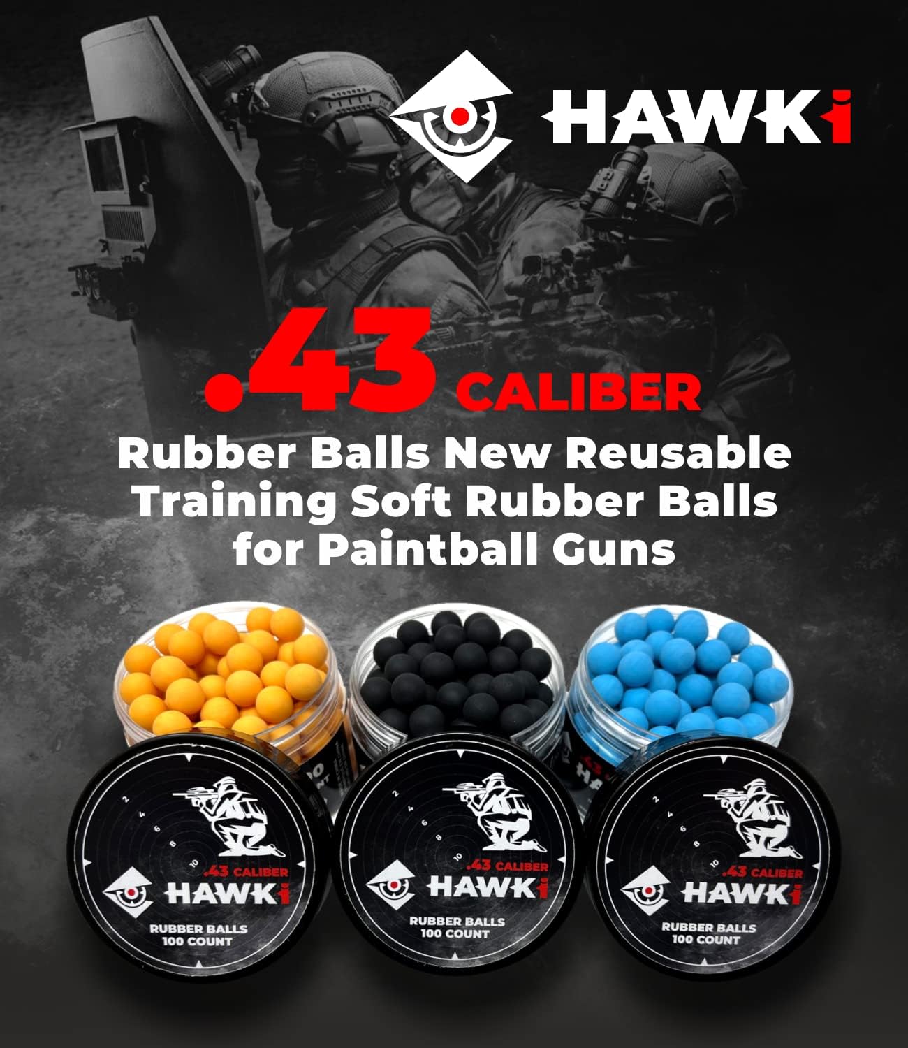 Reusable Soft Rubber Balls for Paintball Guns - .50/.43 Cal Training Ammo | Less Lethal