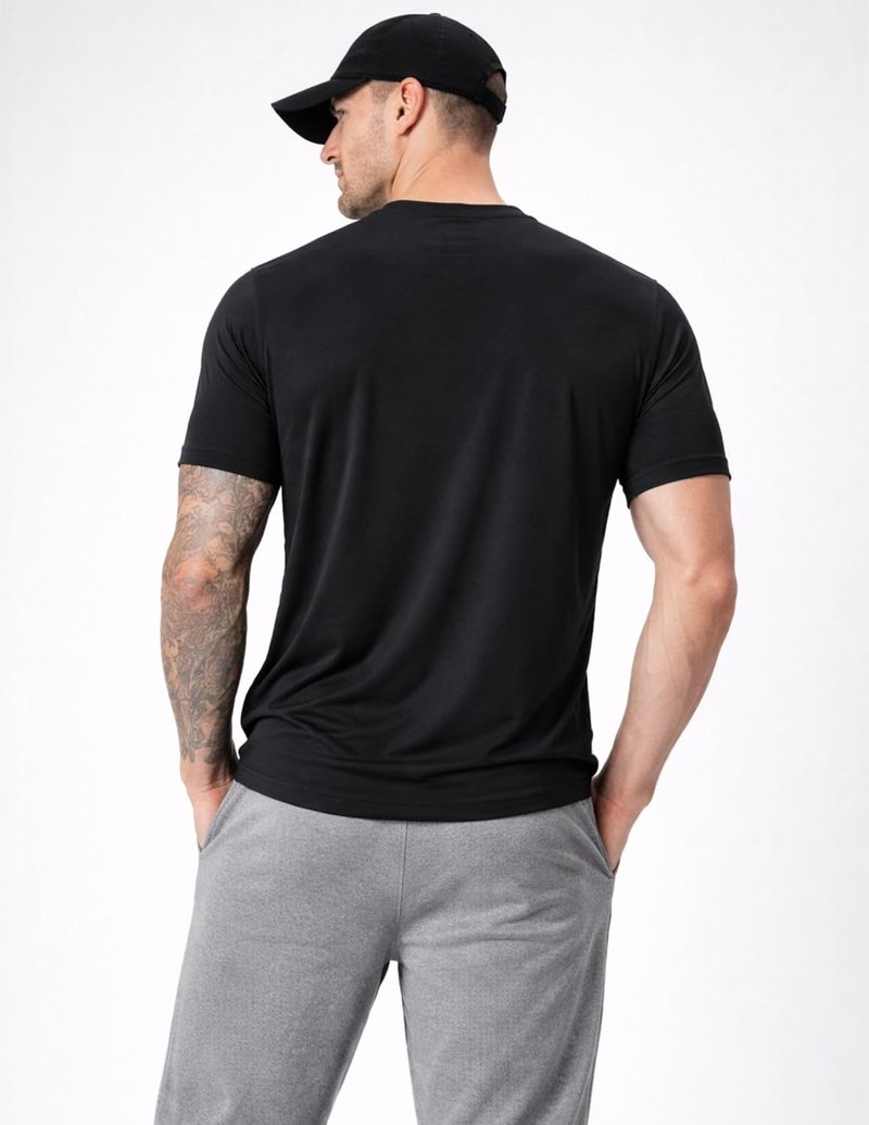 Men's Active Quick Dry Crew Neck T-Shirts - 5 Pack Athletic Workout Short Sleeve Tees