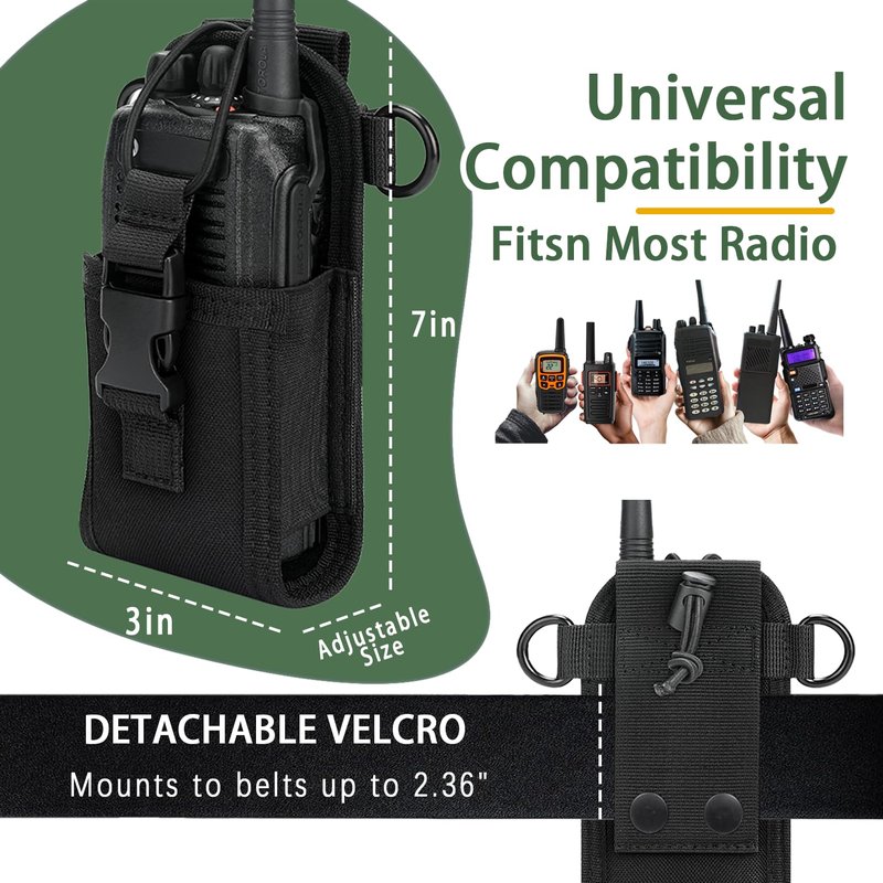 Juecstr 4 Pack Radio Strap and Holder, Radio Pouch, Walkie Talkie Holster for Baofeng Kenwood Motorola Two Way Walkie Talkies