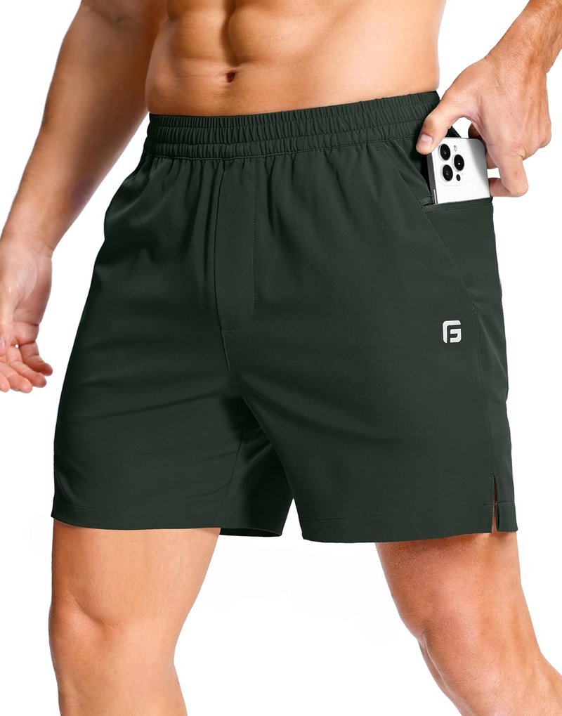 Men's Lightweight Athletic Shorts - Quick Dry Gym Workout Shorts with 2 Zipper Pockets | 7" / 5" / 9" Sizes