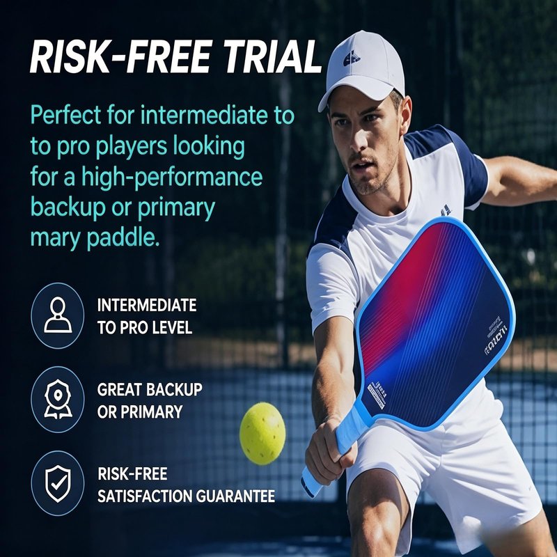 LEATOU T700 Carbon Fiber Pickleball Paddle - Professional Thermoformed Surface, 16mm Honeycomb Core for Max Power & Spin - USAPA Standard, High Performance Clearance Deal (Black/Blue)