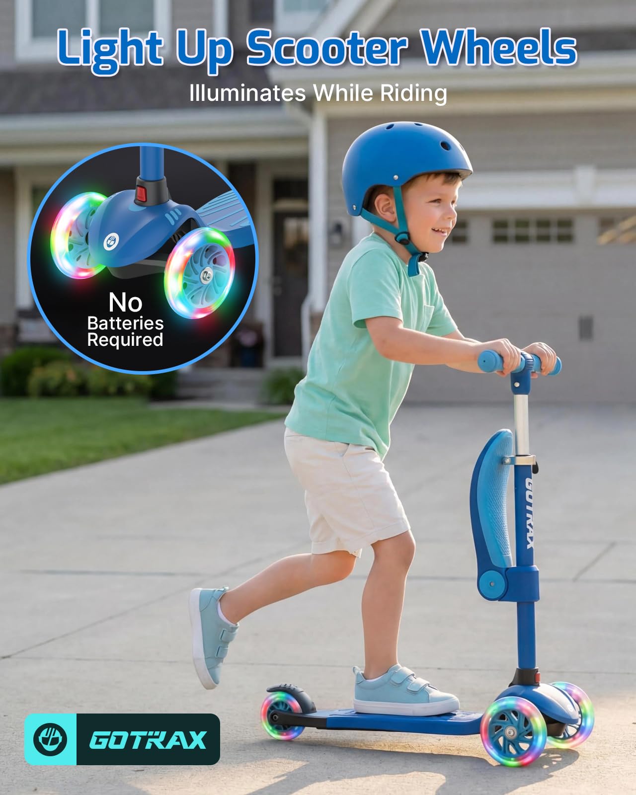 Gotrax KS3 Kick Scooter with Seat, 3 Wheels for Kids Age 2+, Gifts