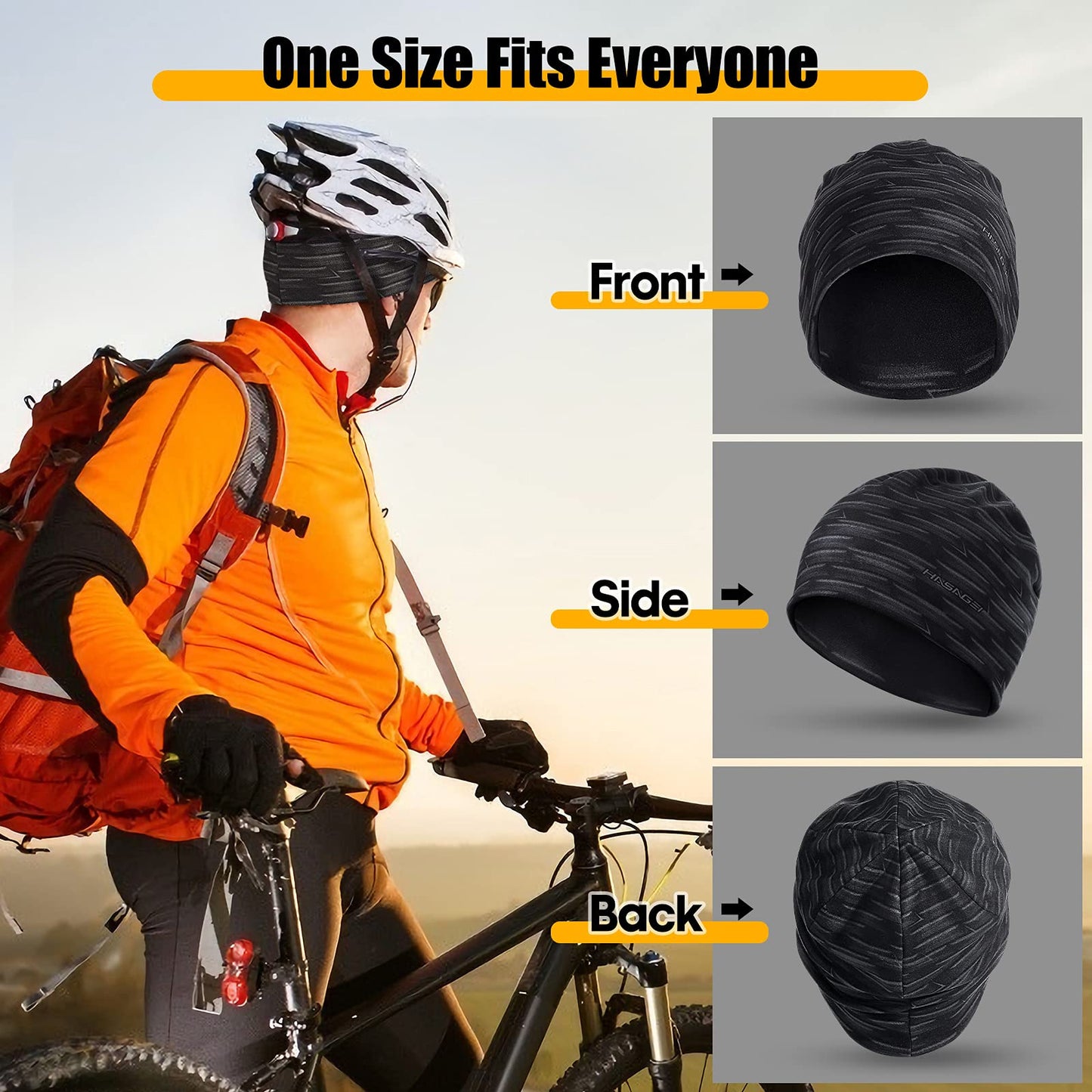 HASAGEI Skull Caps for Men, Women Breathable Helmet Liner, Cycling Cap Under Helmet Lightweight Beanie Hat Cold Season Warm Sports Skull Cap Antistatic Printed Hat