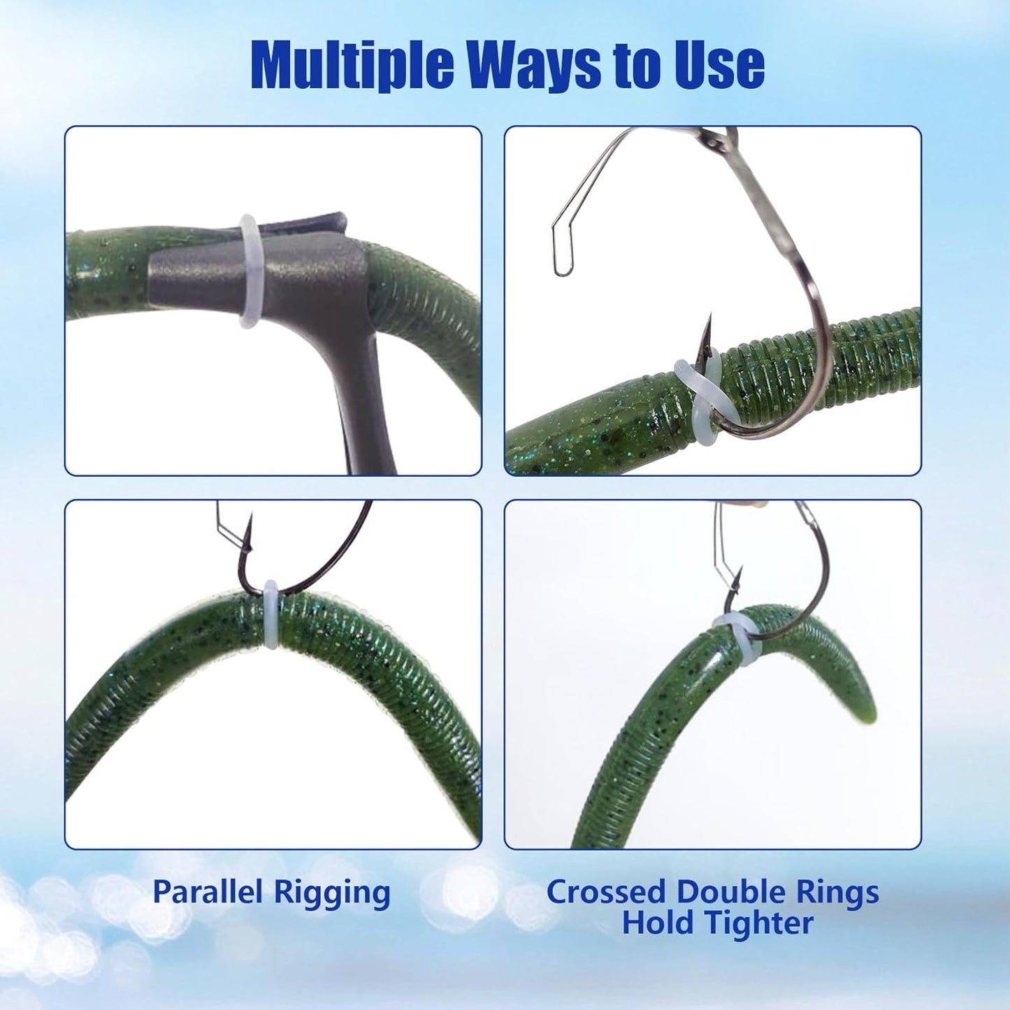 Wacky Worm Pliers - Labor-Saving Lever Design with 300 O-Rings (6/7mm) | Smooth Action Teflon Coated Stainless Steel Tools
