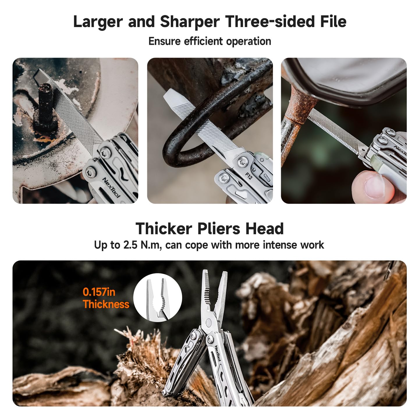 NexTool F12 Mini Multitool, 13-in-1 Keychain Multitool with Serrated Scissors, File and Safety Lock, Upgraded 80Cr14Mov Steel Multi Tool for EDC, Outdoor Adventures and DIY, Gifts for Men